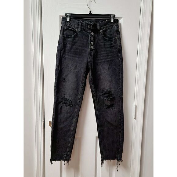 Free People Straight Leg High-R Jeans 25 - Picture 1 of 9